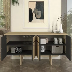 Aparador Lava 4 puertas natural 76x150x44,6 cm