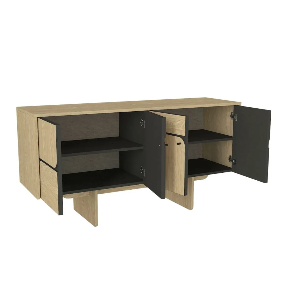 Aparador Lava 4 puertas natural 76x150x44,6 cm