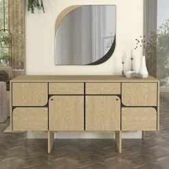 Aparador Lava 4 puertas natural 76x150x44,6 cm