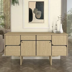 Aparador Lava 4 puertas natural 76x150x44,6 cm