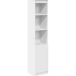Aparador León 5 estantes + puerta blanco 180x37,5x35 cm