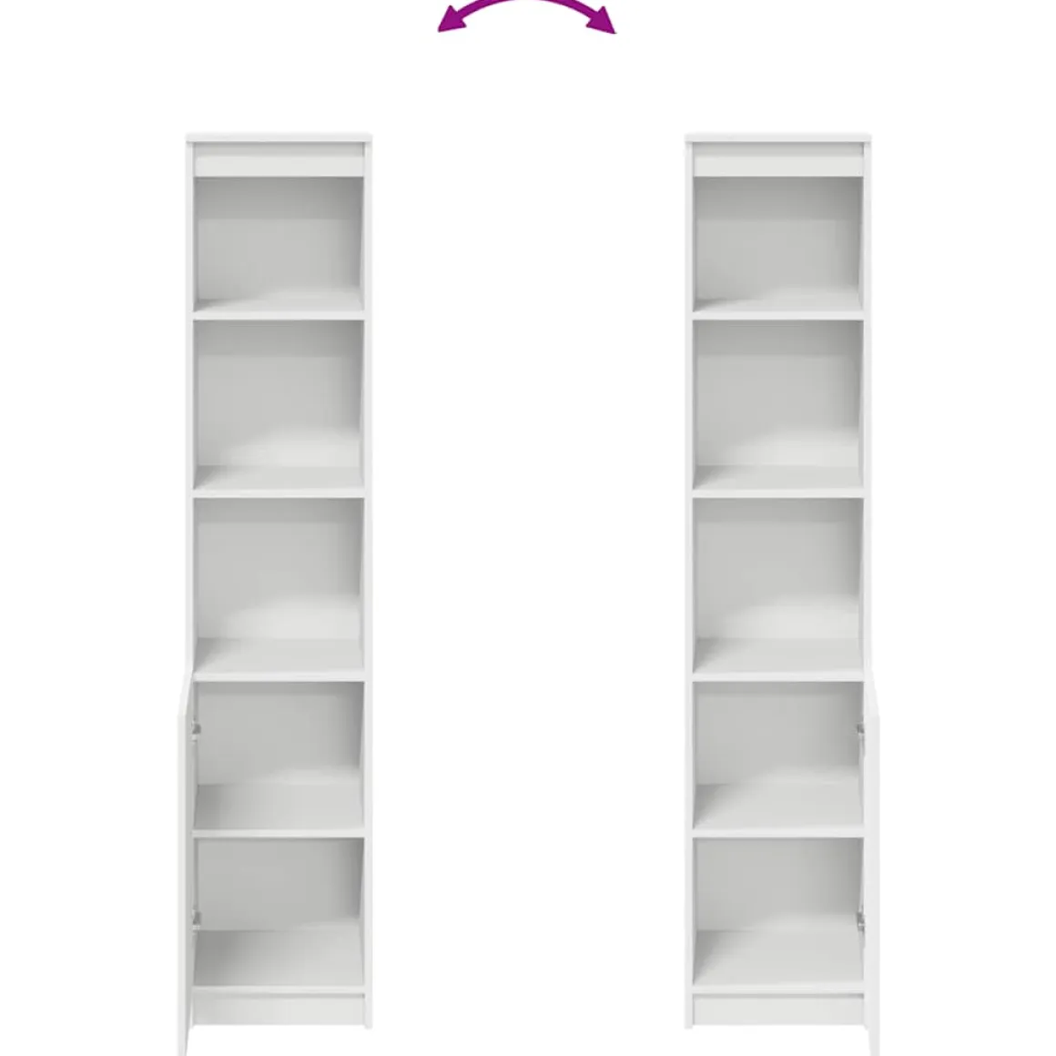 Aparador León 5 estantes + puerta blanco 180x37,5x35 cm
