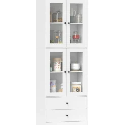 Aparador Ligna Homcom 4 puertas con 2 cajones blanco 170x59x30 cm