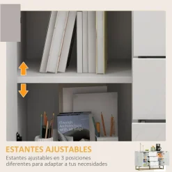 Aparador Luce Homcom 3 cajones + 2 armarios blanco 76x120x40 cm