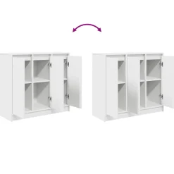 Aparador Ludia 3 puertas blanco 76x85x34 cm