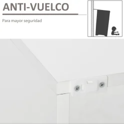 Aparador Lummen Homcom 6 estantes + puerta + luces LED blanco brillo 83x97x35 cm