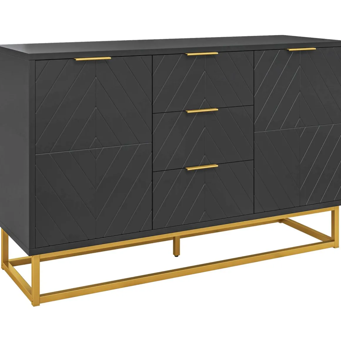 Aparador Luxor Homcom 3 cajones + 2 armarios 76x120x40 cm