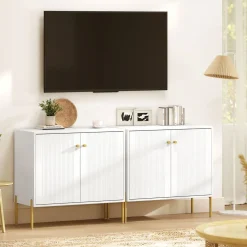 Aparador Lyx Homcom 2 puertas blanco 76x80x39,1 cm