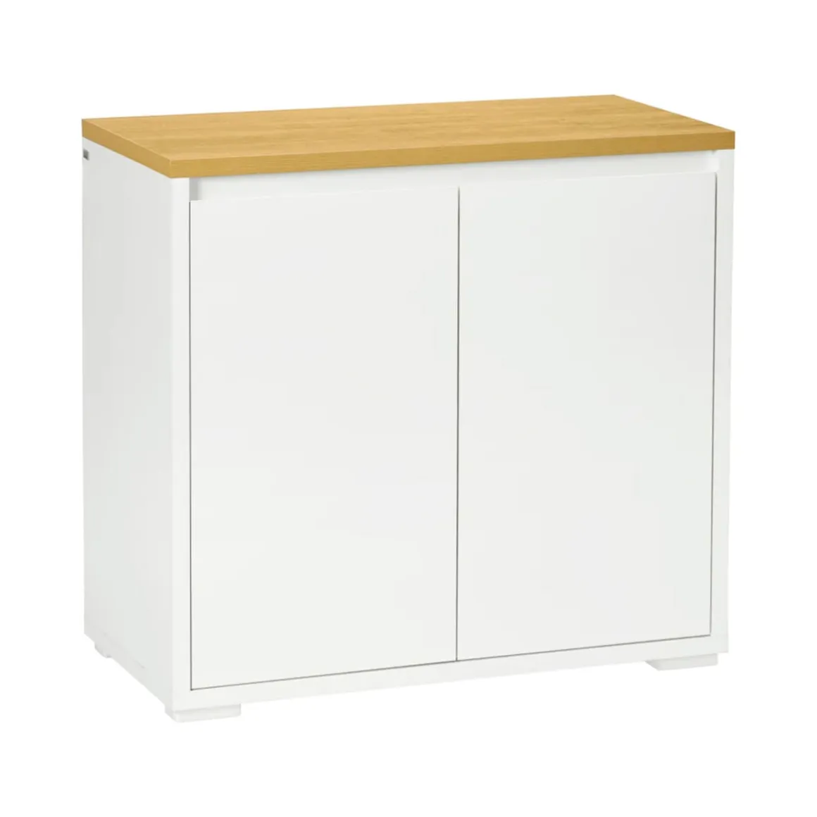 Aparador Miary Homcom 2 puertas + 1 estante ajustable blanco 75x80x37 cm