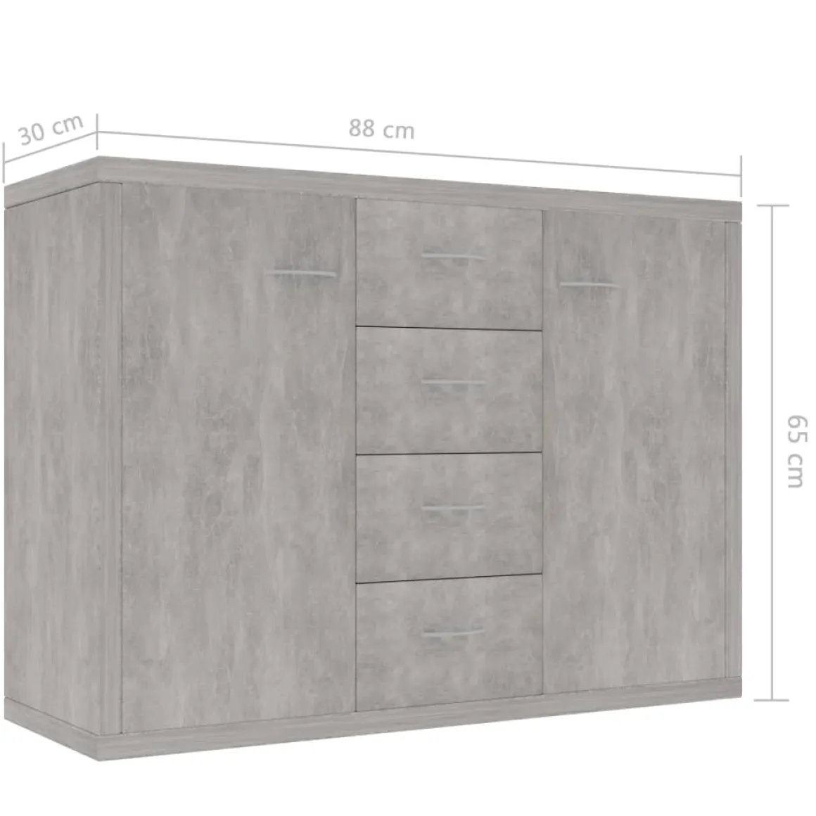 Aparador Milo 4 cajones + 2 puertas 65x88x30 cm