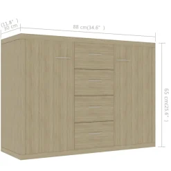 Aparador Milo 4 cajones + 2 puertas 65x88x30 cm