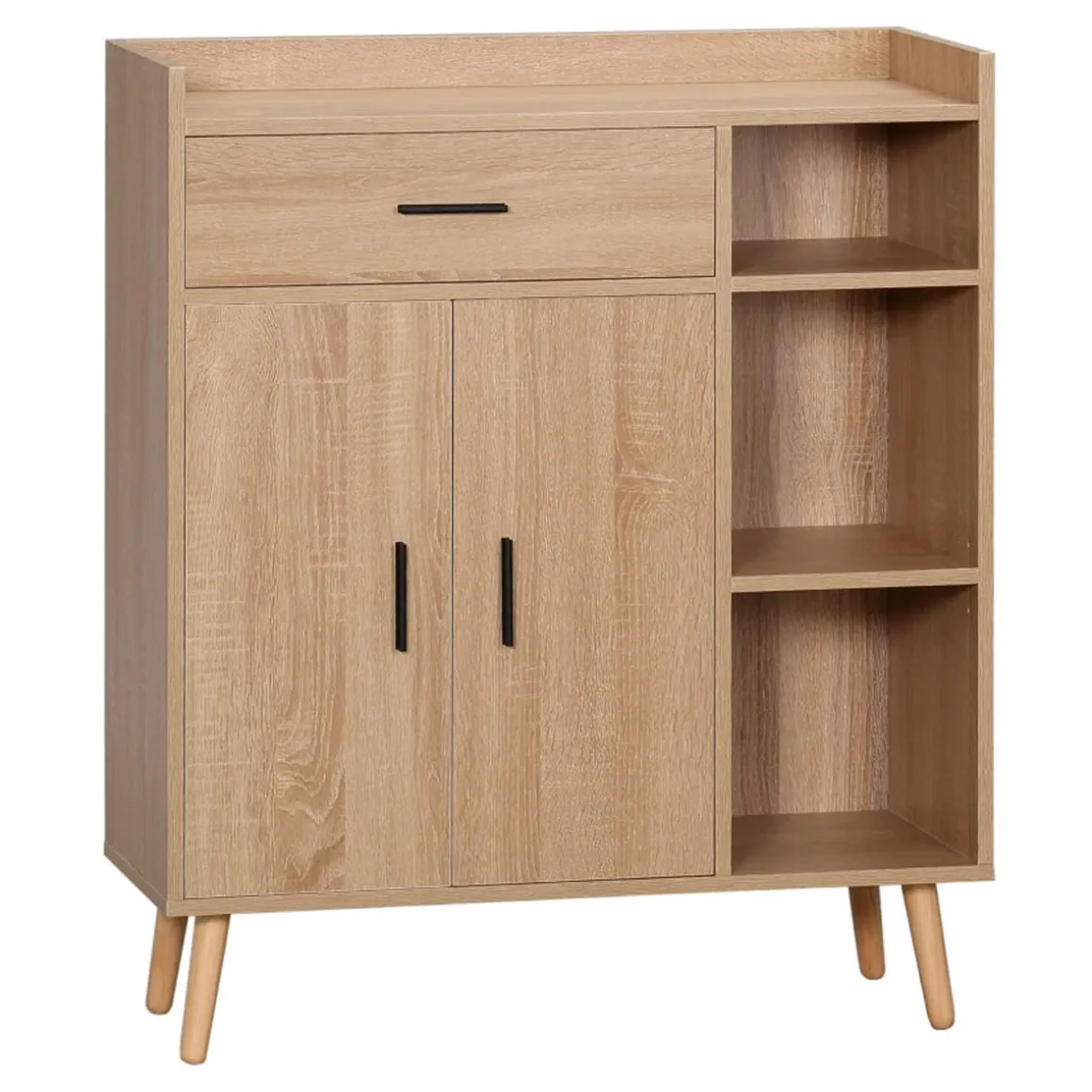 Aparador Montana Homcom diseño rústico natural 96,5x80x30 cm