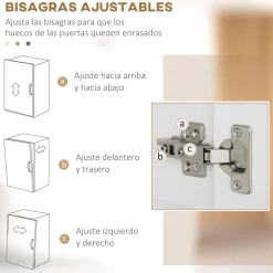 Aparador Mouse Homcom 4 puertas + 1 cajón blanco 180x70,8x34 cm