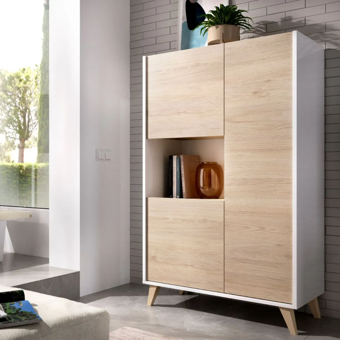 Aparador Ness 3 puertas con compartimento 135x81x43 cm