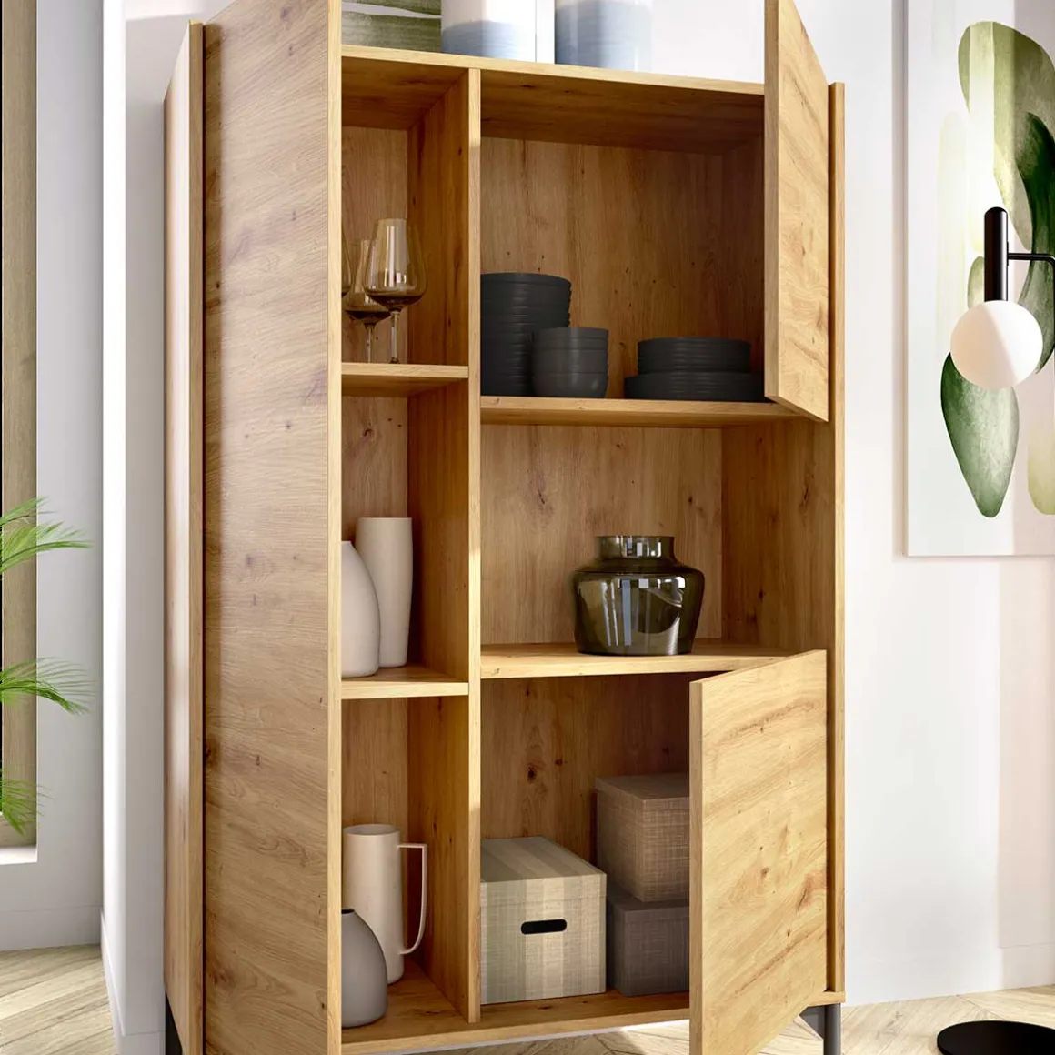 Aparador Ness 3 puertas con compartimento 135x81x43 cm