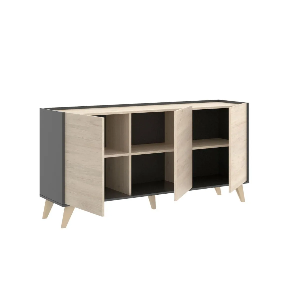 Aparador Ness con 3 puerta 75x155x43 cm