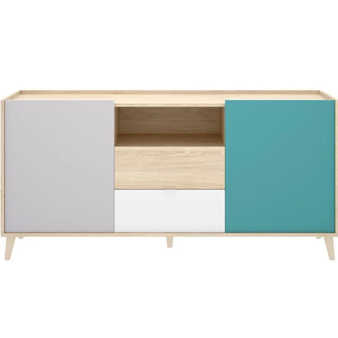 Aparador Nova 2 puertas con 2 cajones multicolor 75x155x43 cm