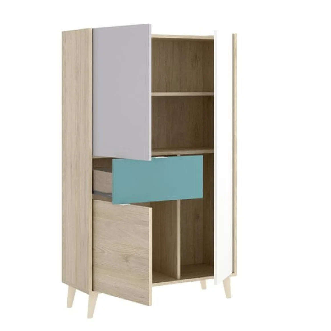 Aparador Nova 3 puertas y cajón multicolor 137x80x43 cm