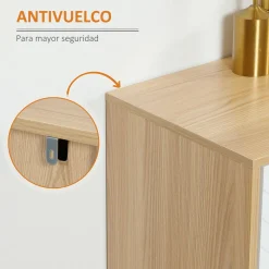Aparador Pertegaz Homcom 4 puertas blanco/natural 77,4x120x35 cm