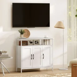 Aparador Polaris Homcom 3 puertas con estante blanco 88x100x35 cm