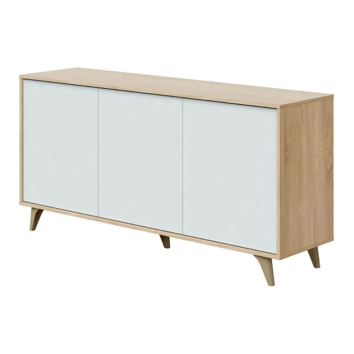 Aparador Relax Plus 3 puertas tipo push roble canadian/blanco artik 75x154x40 cm