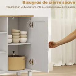 Aparador Rema Homcom 3 puertas con compartimento blanco 75x110x33 cm