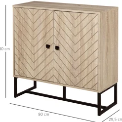 Aparador Ricote Homcom 2 puertas natural 80x80x29,5 cm