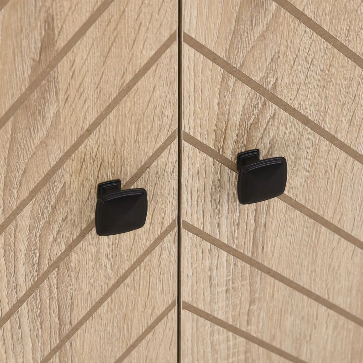 Aparador Ricote Homcom 2 puertas natural 80x80x29,5 cm