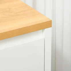 Aparador Roko Homcom 2 puertas + 2 estantes ajusables blanco 75x120x37 cm
