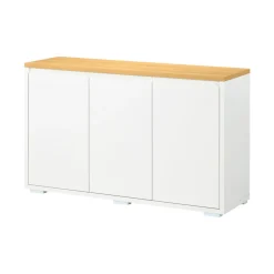Aparador Roko Homcom 2 puertas + 2 estantes ajusables blanco 75x120x37 cm