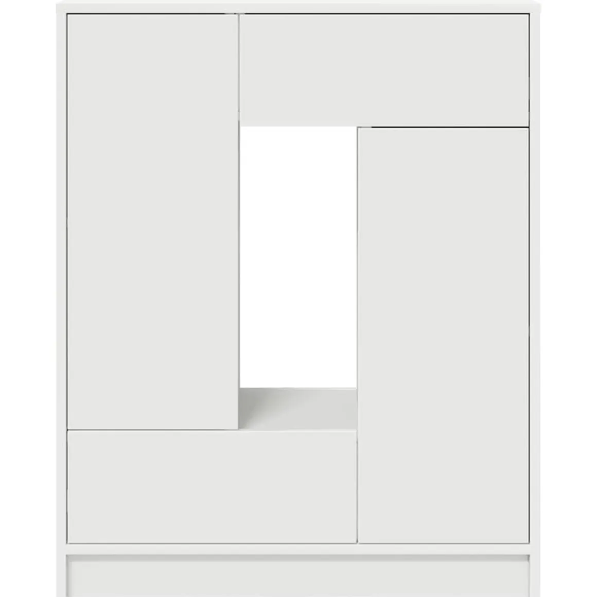 Aparador Rosal 2 puertas + 2 cajones + compartimento blanco 90x73x31 cm