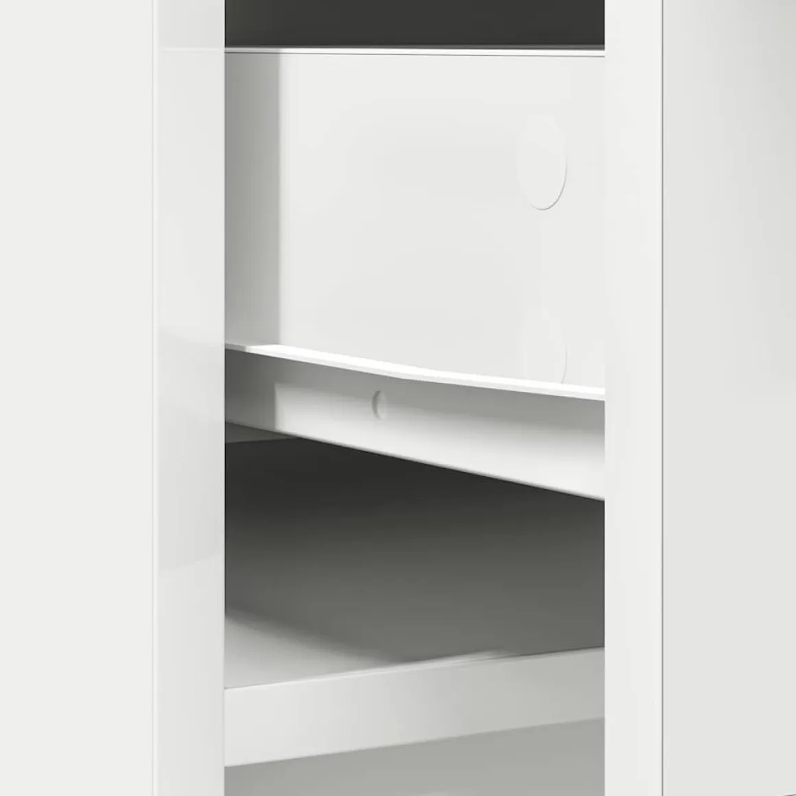 Aparador Rosal 2 puertas + 2 cajones + compartimento blanco 90x73x31 cm