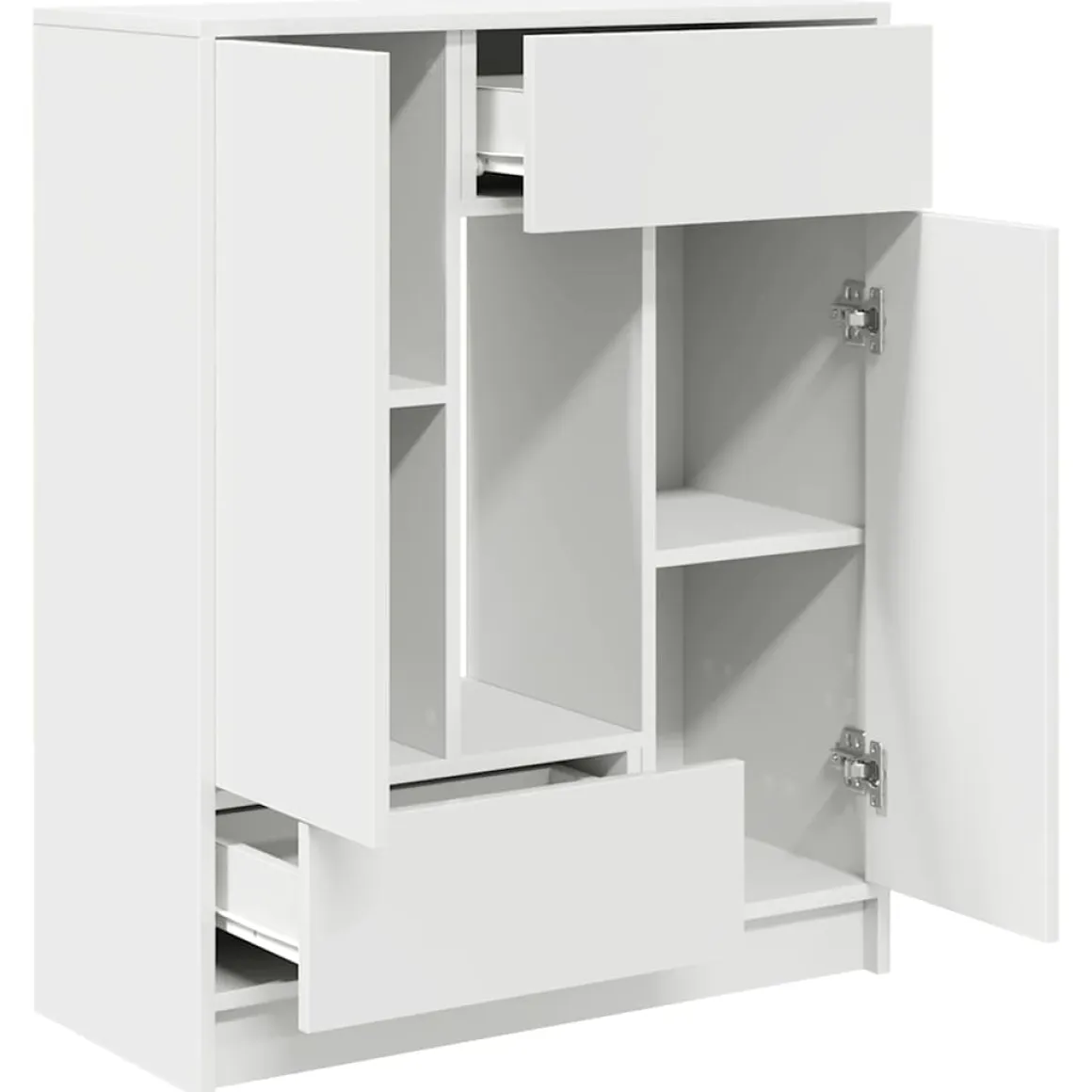 Aparador Rosal 2 puertas + 2 cajones + compartimento blanco 90x73x31 cm