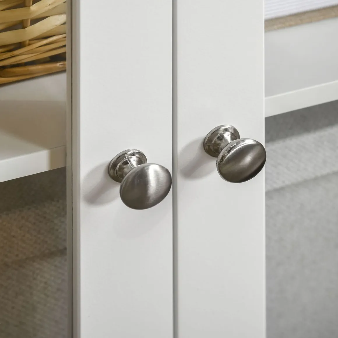 Aparador San Blas Homcom 2 puertas + 3 cajones blanco/natural 70x120x40 cm