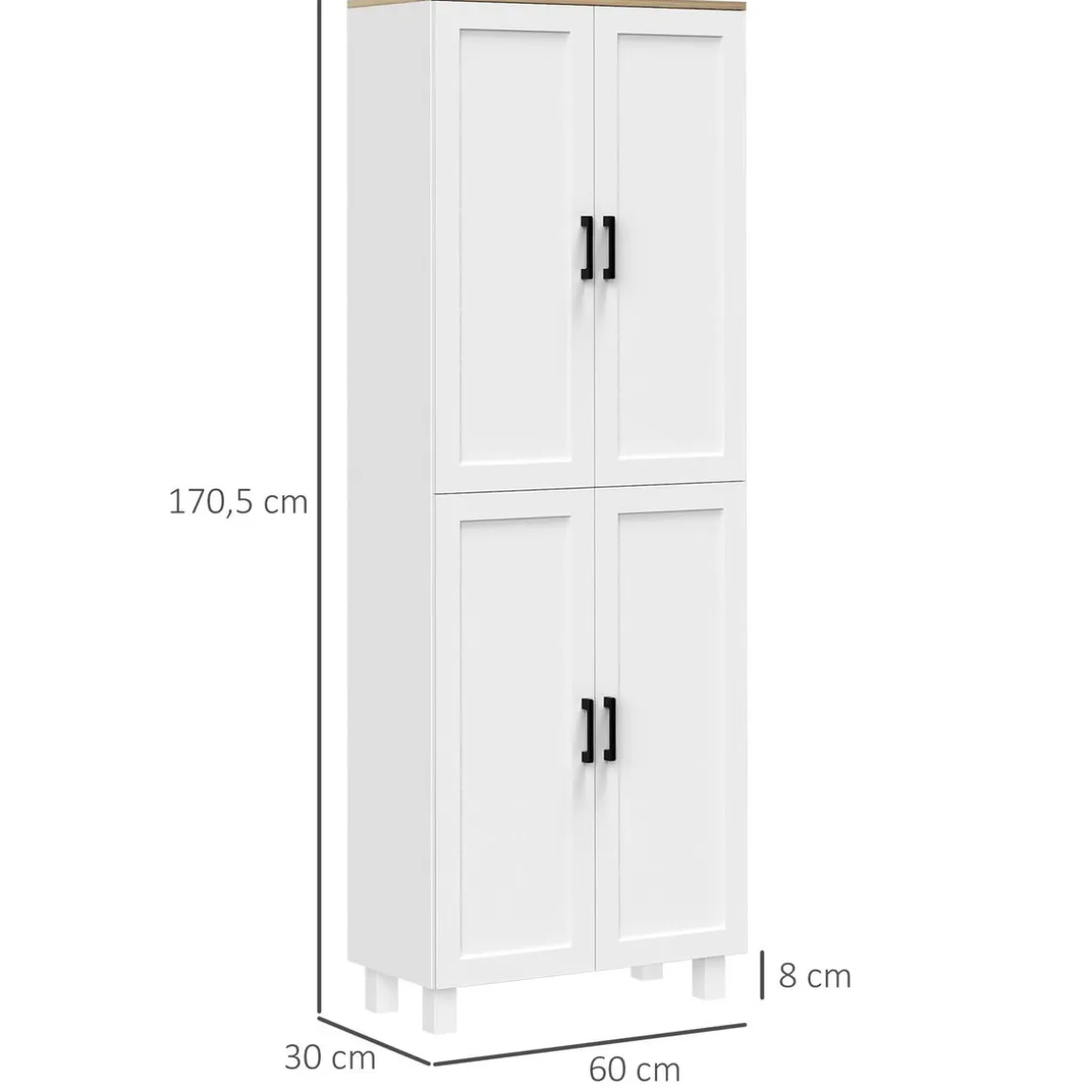 Aparador Selenita Homcom 2 armarios blanco 170,5x60x30 cm
