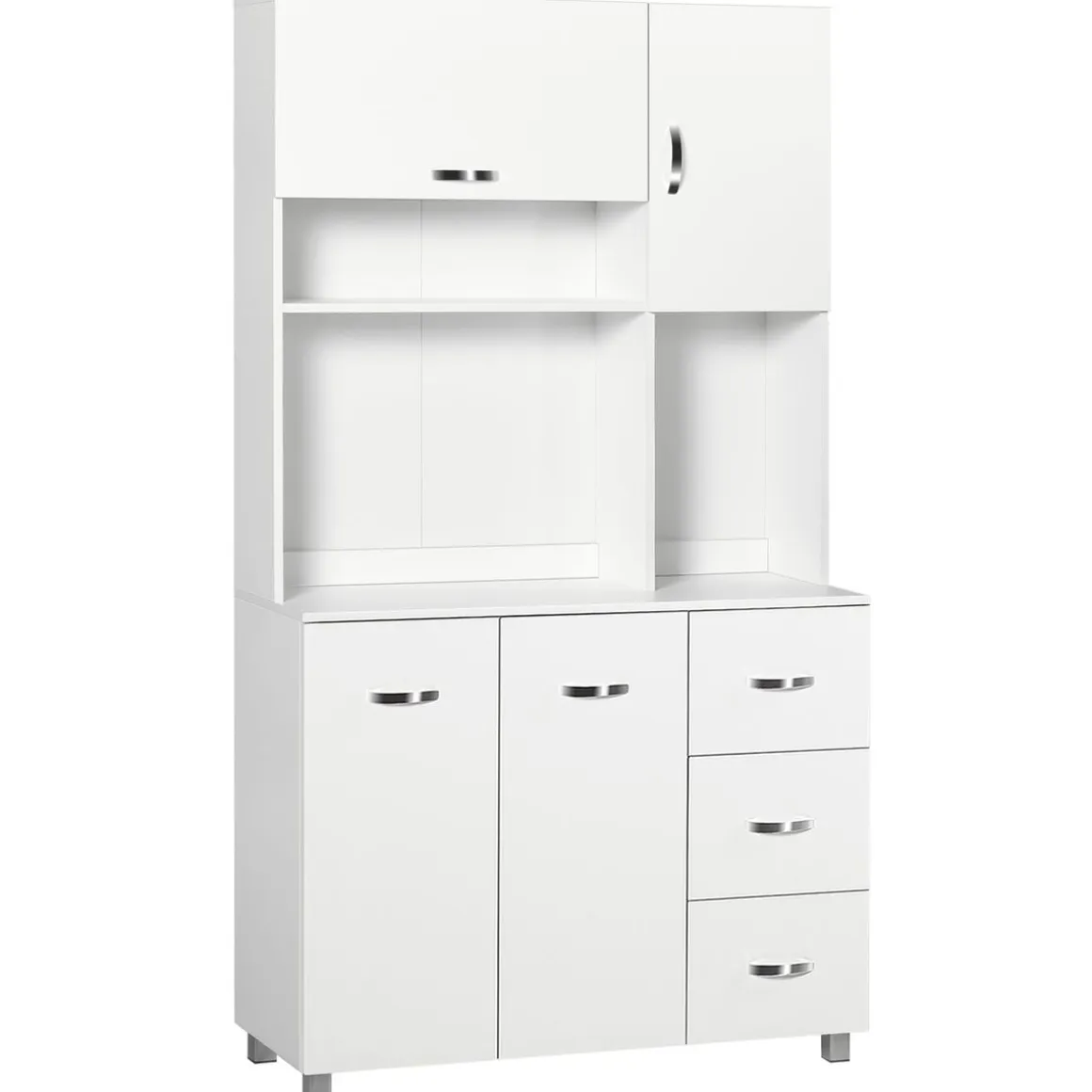 Aparador Serrano Homcom 3 cajones + 4 puertas blanco 183,5x100x39,5 cm