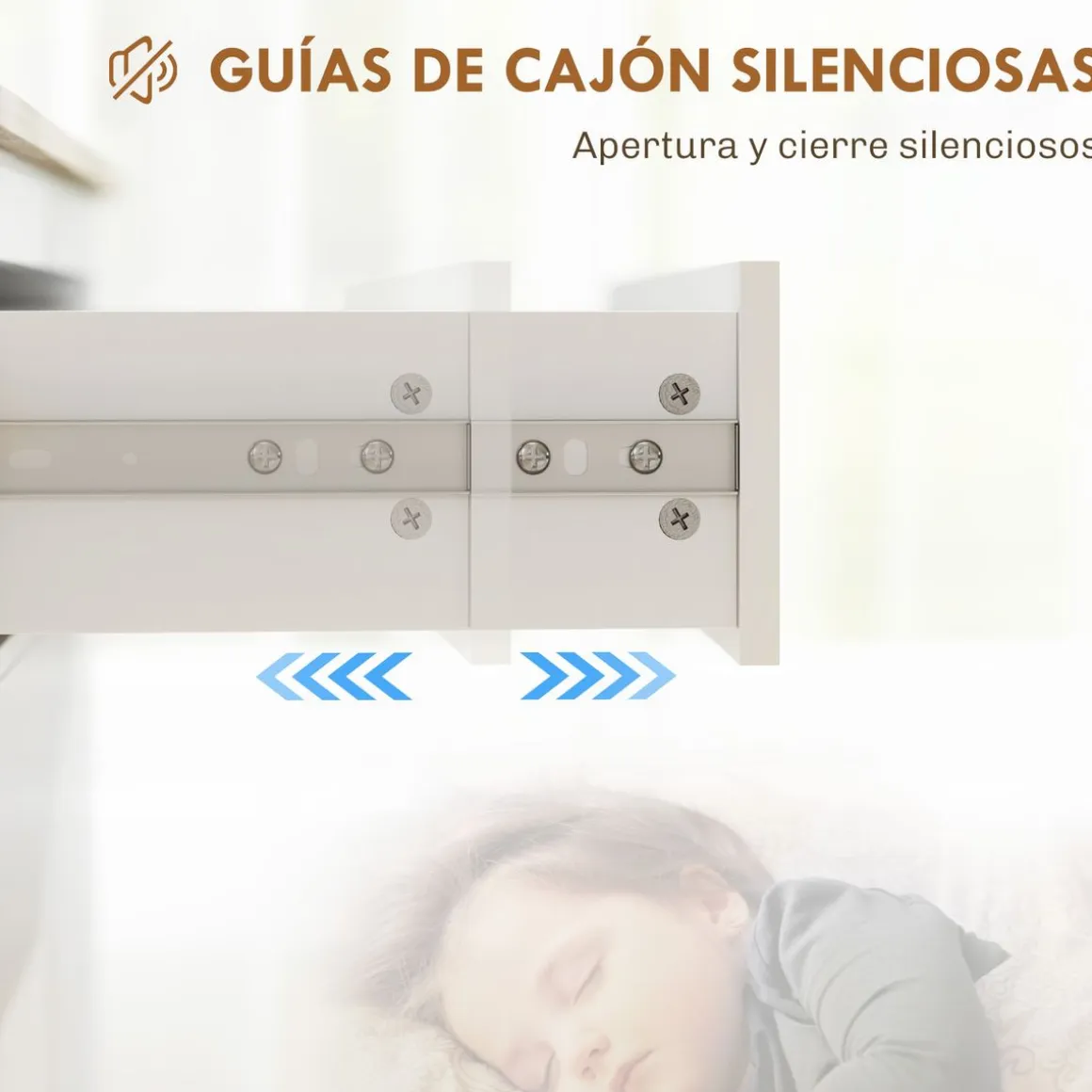 Aparador Skadi Homcom 2 puertas con cajón blanco 90x80x40 cm