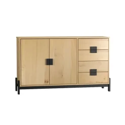 Aparador Soleá 2 puertas + 4 cajones natural 81x138x40 cm