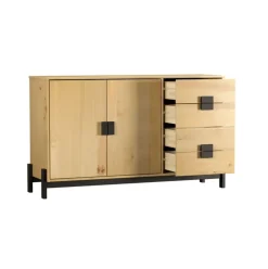 Aparador Soleá 2 puertas + 4 cajones natural 81x138x40 cm