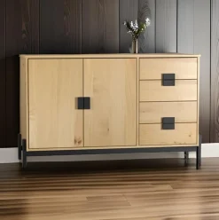 Aparador Soleá 2 puertas + 4 cajones natural 81x138x40 cm