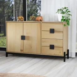 Aparador Soleá 2 puertas + 4 cajones natural 81x138x40 cm