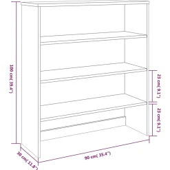 Aparador superior Hamar 3 niveles madera de pino 100x90x30 cm