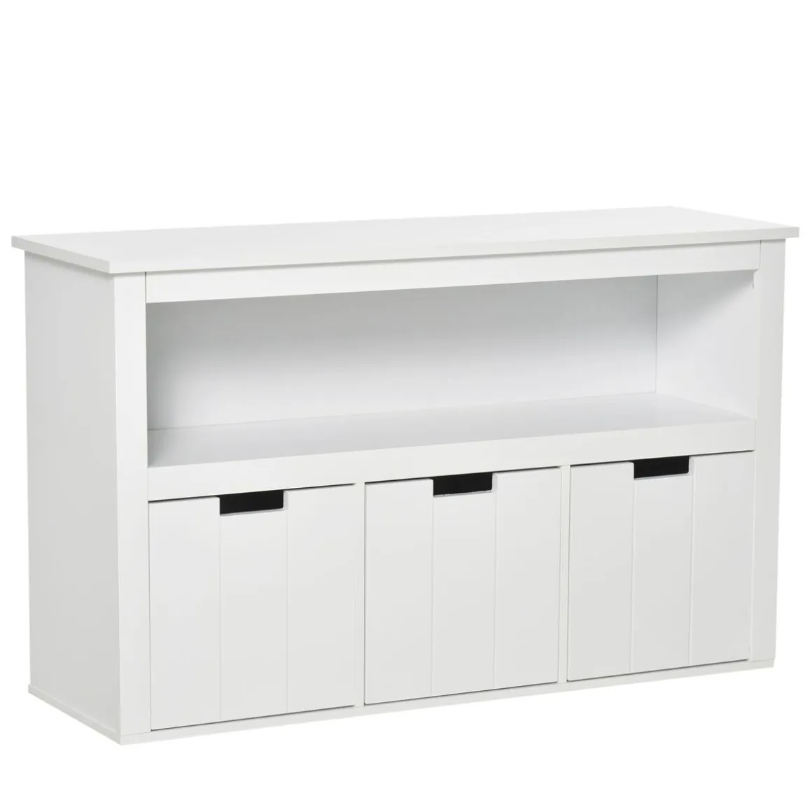 Aparador Tauro Homcom 3 cajones + estante blanco 61,5x102x33 cm