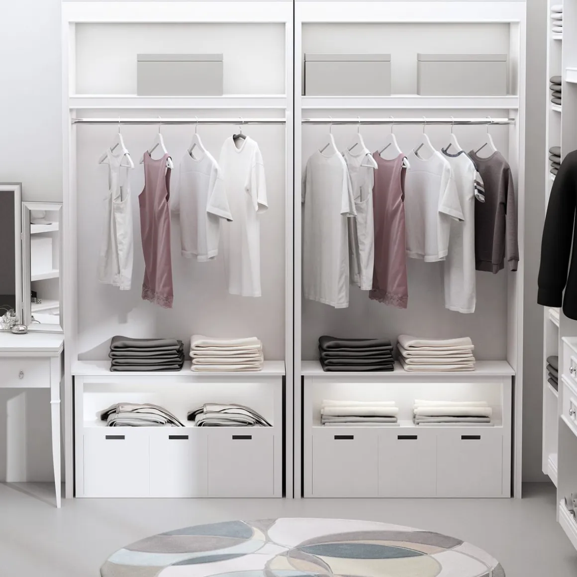 Aparador Tauro Homcom 3 cajones + estante blanco 61,5x102x33 cm