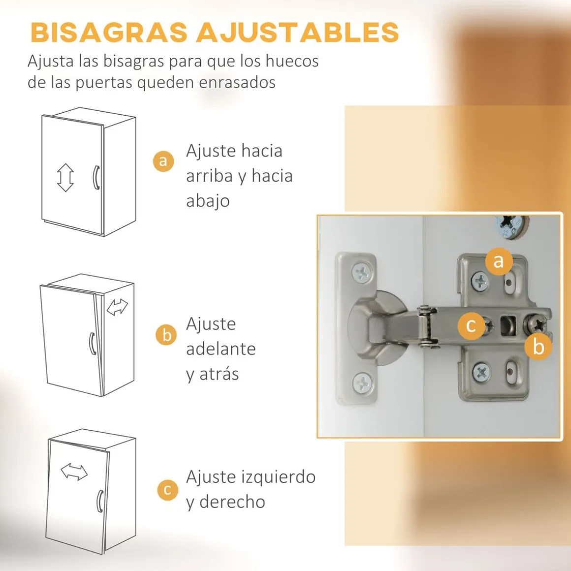 Aparador Tina Homcom 4 puertas + 2 compartimentos blanco 161x60x38 cm