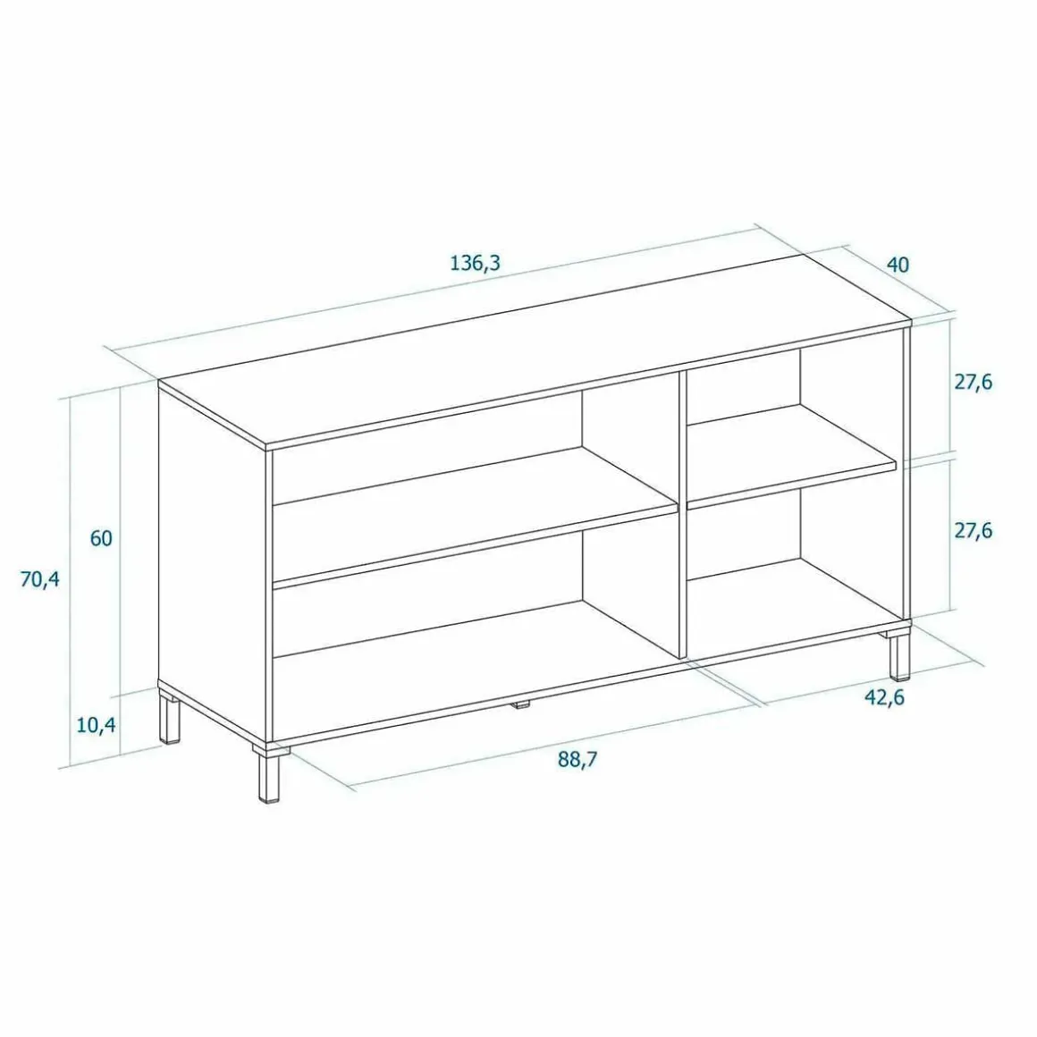 Aparador Tokio 3 puertas albo/rayado 70x136,3x40 cm
