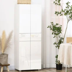 Aparador Viento Homcom 4 puertas + 2 cajones blanco 170x60x35 cm