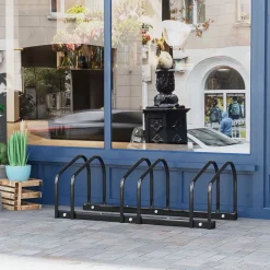 Aparcamiento para bicicletas Eloisa Homcom 3 plazas negro 27x76x33 cm