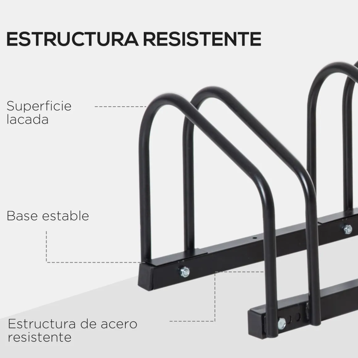 Aparcamiento para bicicletas Eloisa Homcom 3 plazas negro 27x76x33 cm
