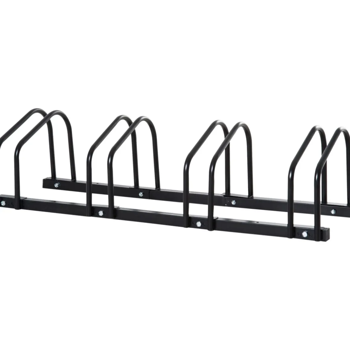 Aparcamiento para bicicletas Eloy Homcom 4 plazas negro 27x110x33 cm